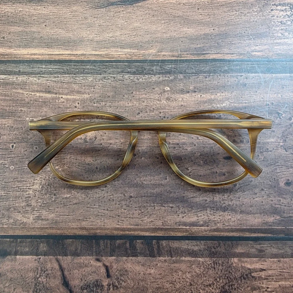 Warby Parker‎ Downing Eyeglass Frames Striated Amber Brown 53-20-140
